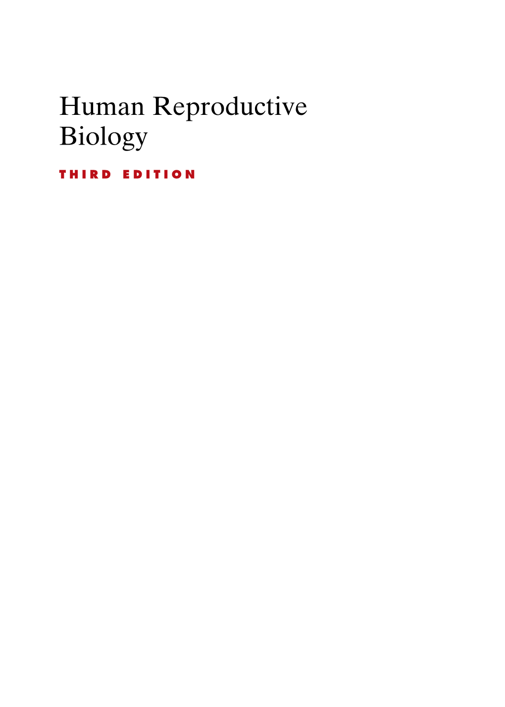 Human Reproductive Biology