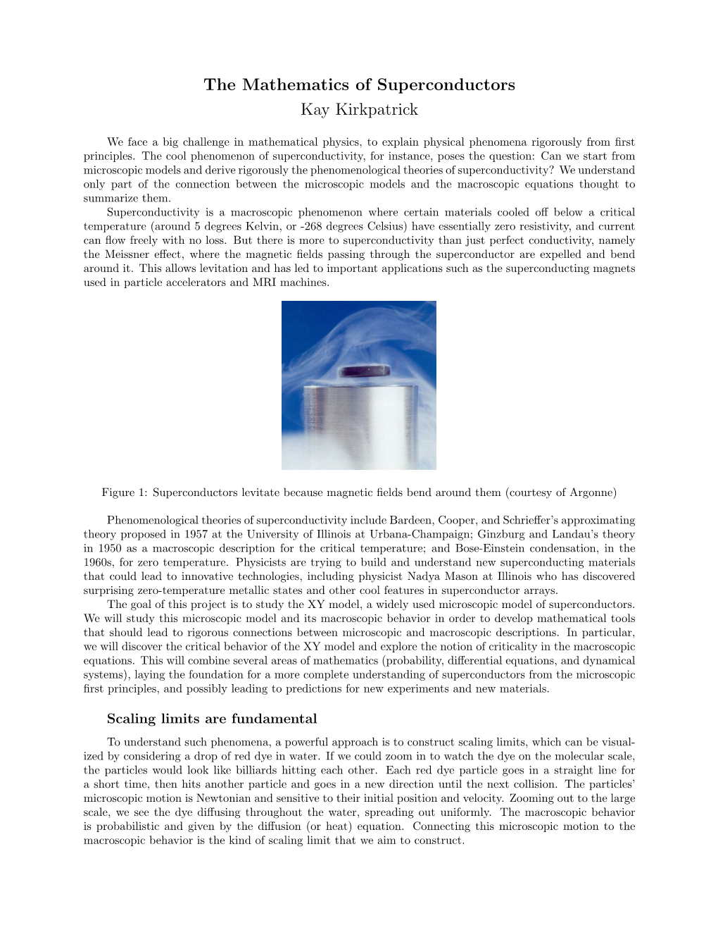 The Mathematics of Superconductors Kay Kirkpatrick