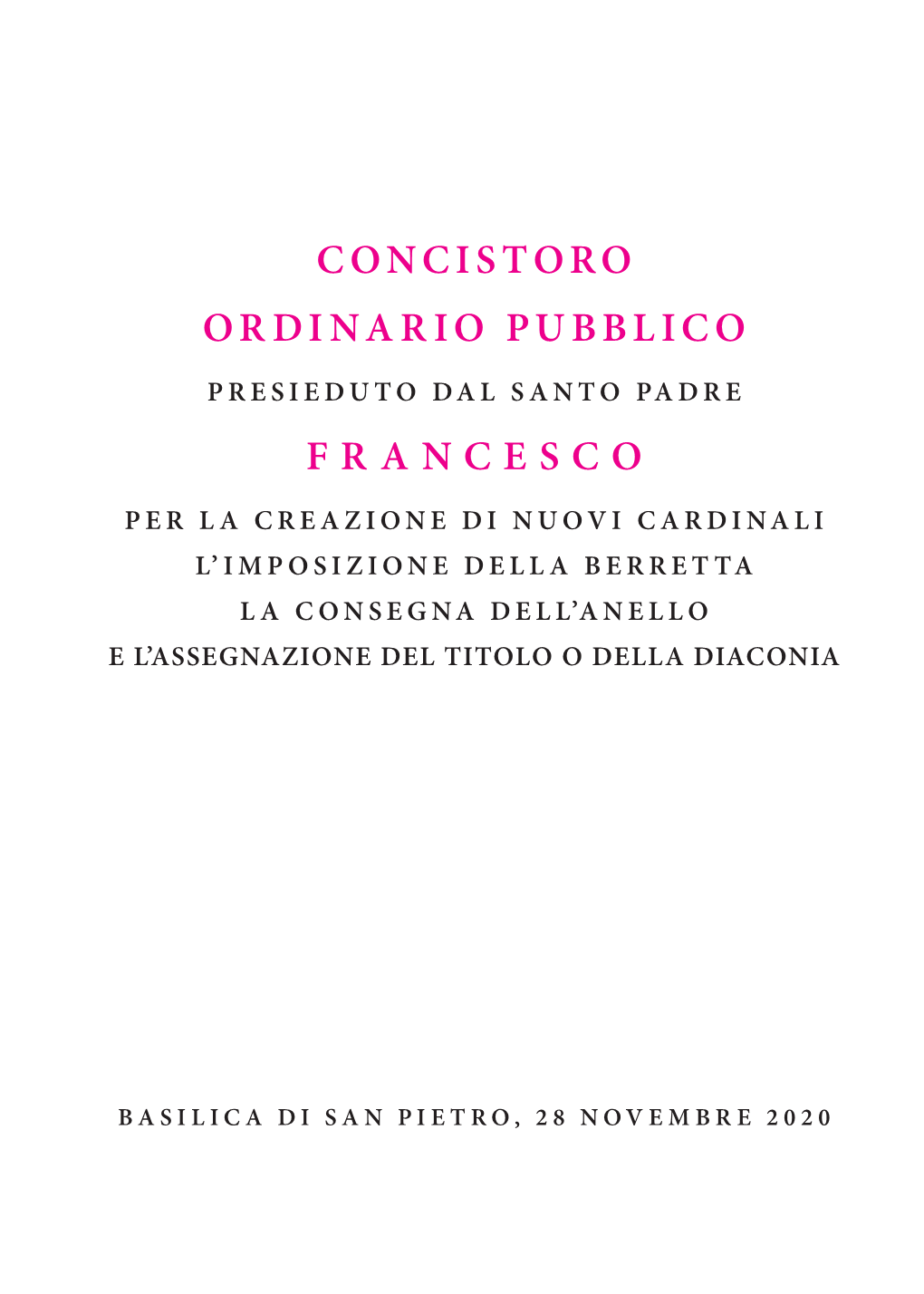 Concistoro Ordinario Pubblico Francesco