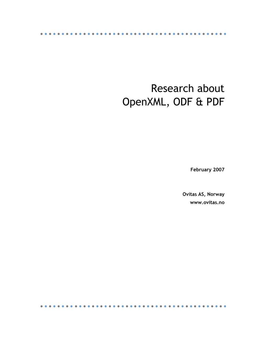 Research Openxml, ODF &