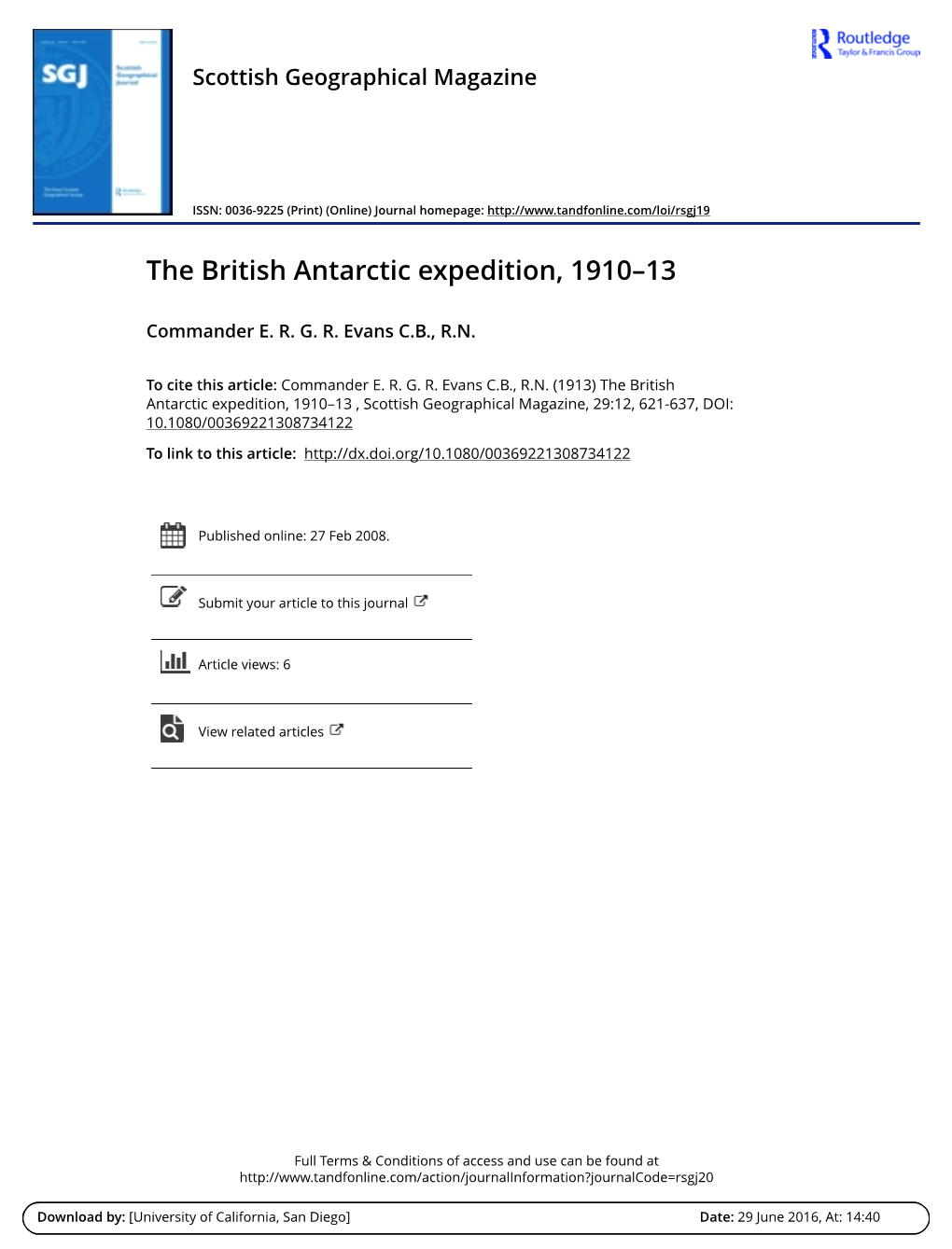 The British Antarctic Expedition, 1910–13