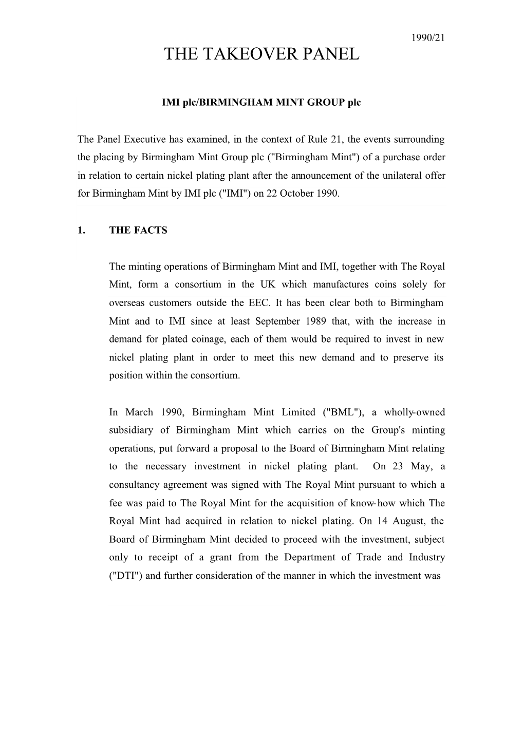 1990/21 the Takeover Panel