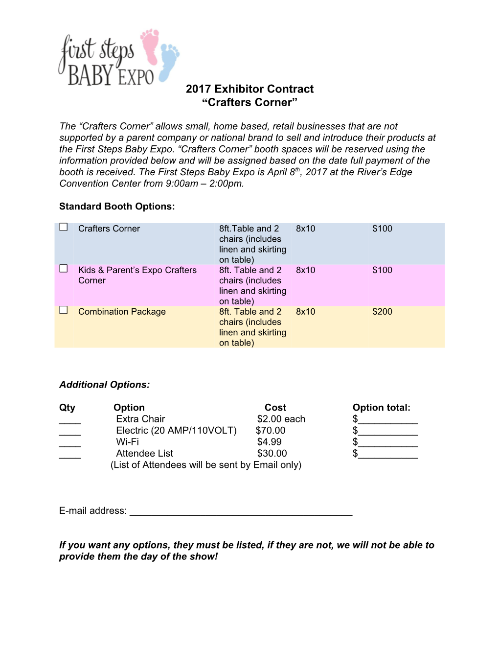 2017 Exhibitor Contract