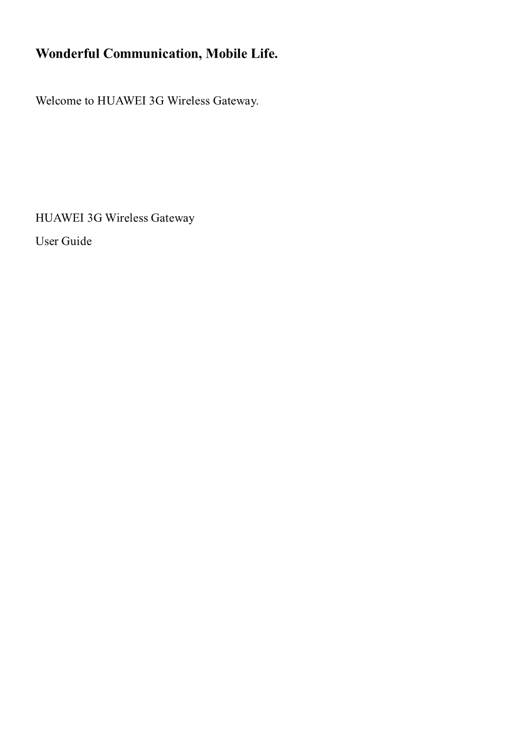 B970 Wireless Gateway User Guide-English