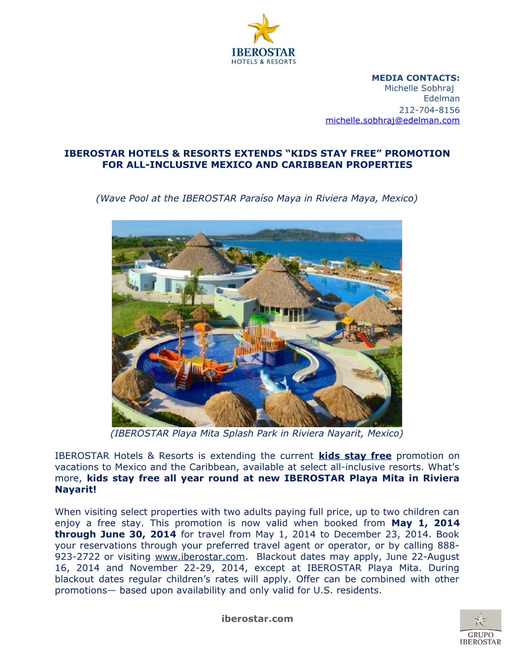 Iberostar Hotels & Resorts Extends Kids Stay Free Promotion