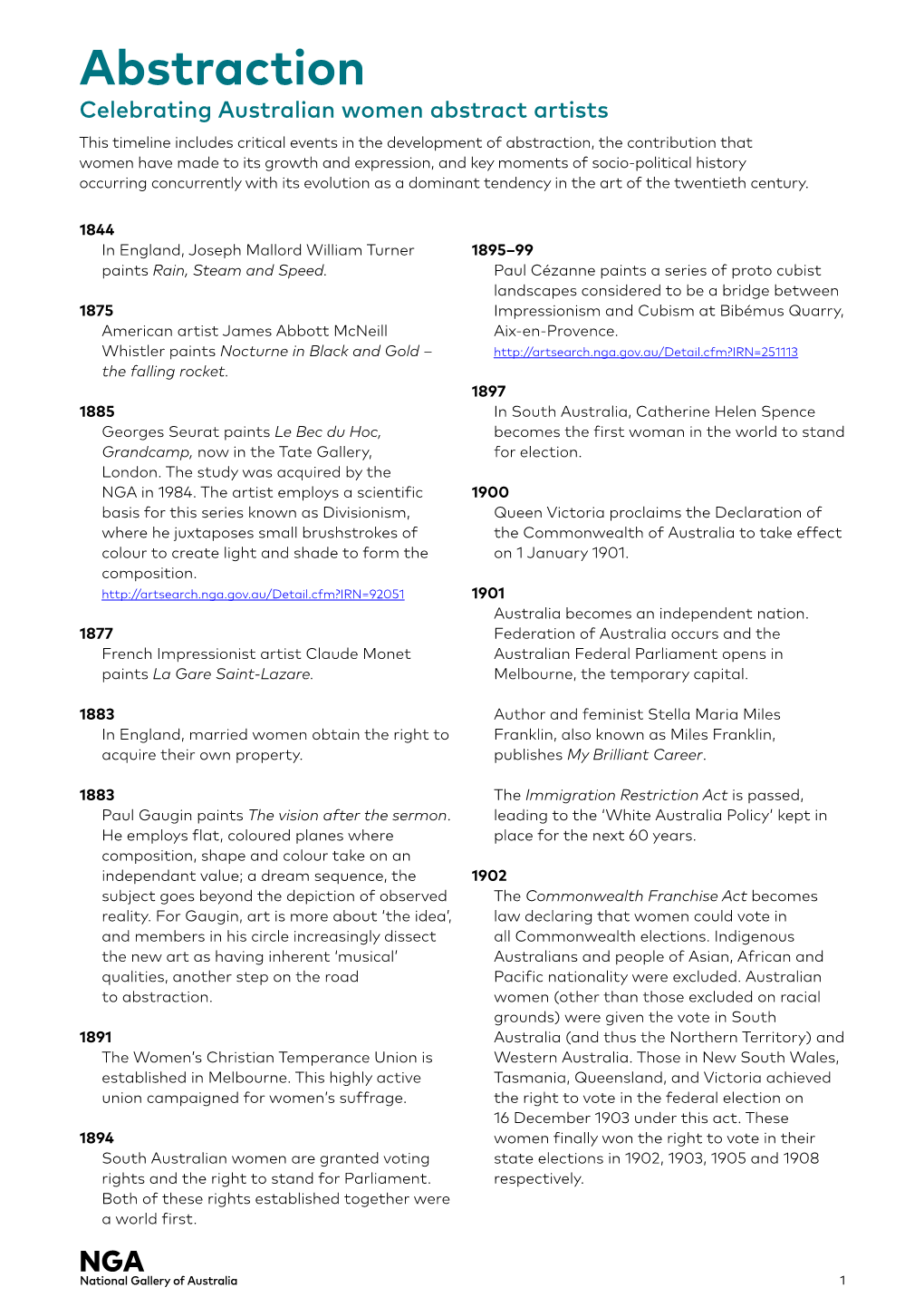 Download Abstraction Timeline (Pdf 108Kb)