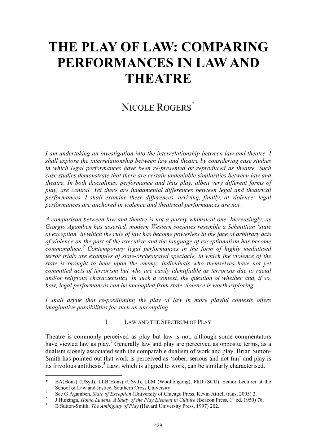 Comparing Performances in Law and Theatre