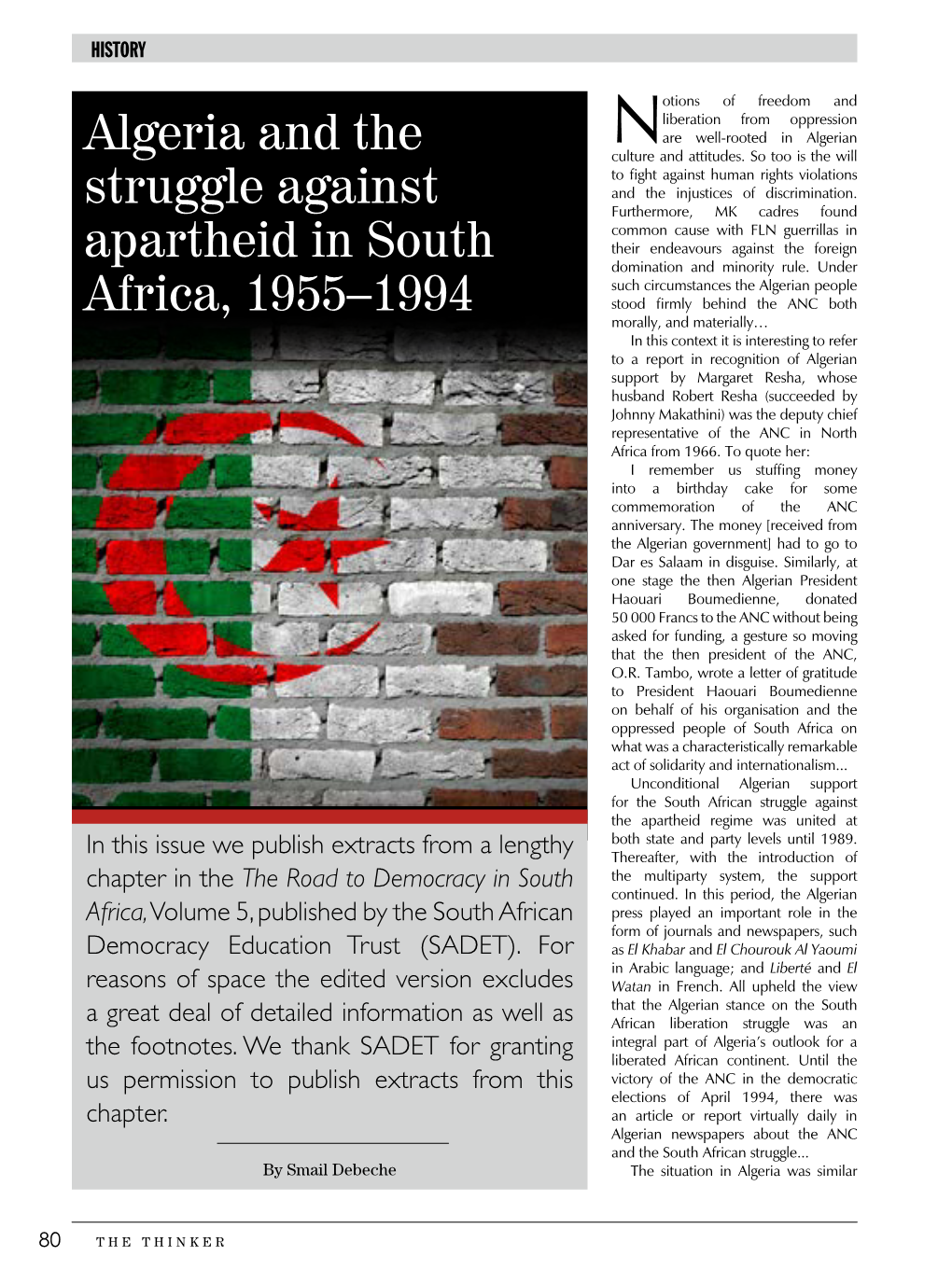 Algeria and the Struggle Against Apartheid in South Africa, 1955–1994