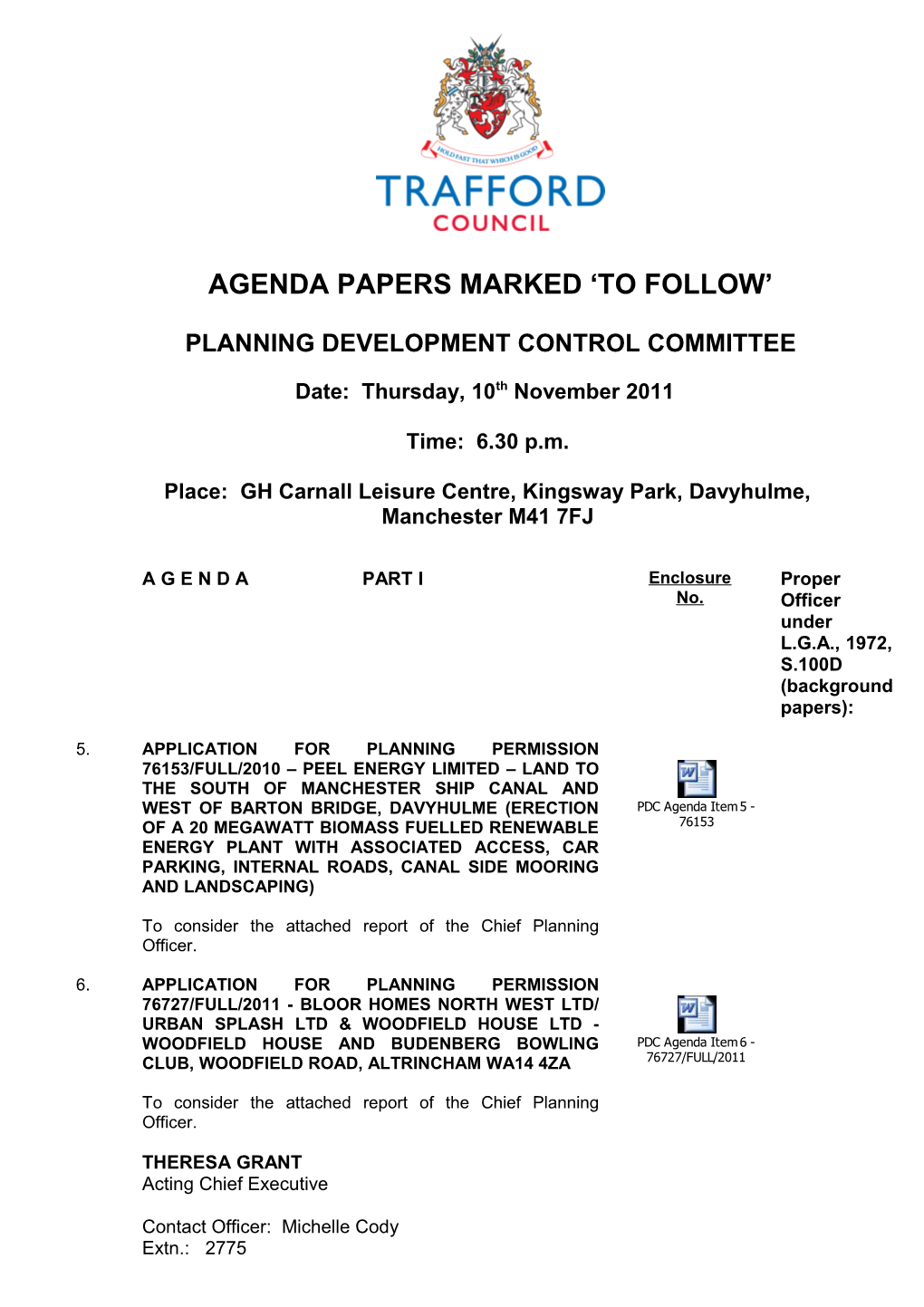 Planning Development Control Committee