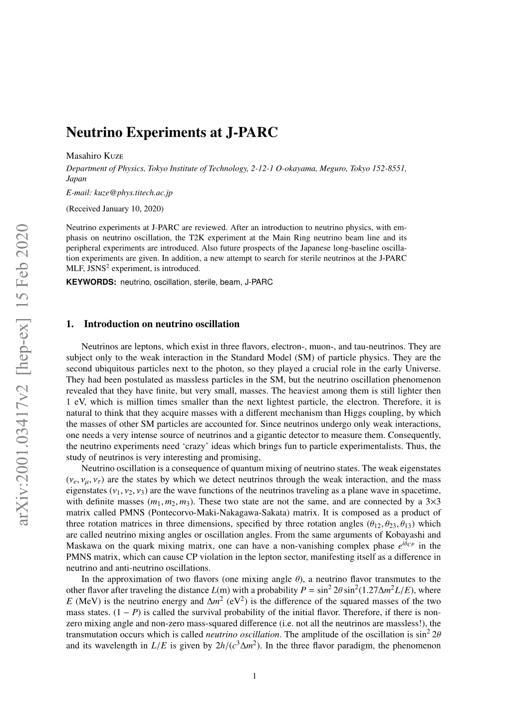Neutrino Experiments at J-PARC