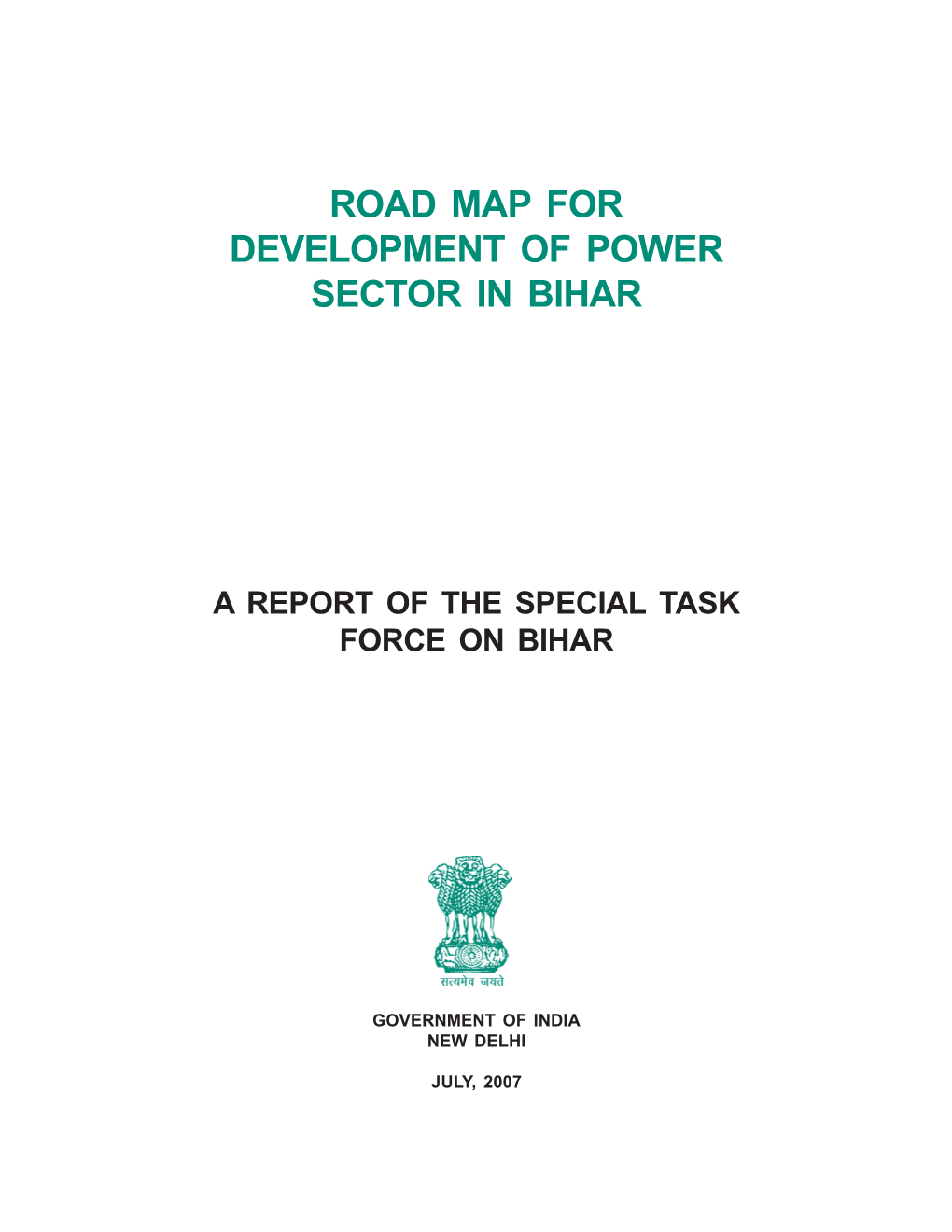 Road Map for Development of Power Sector in Bihar