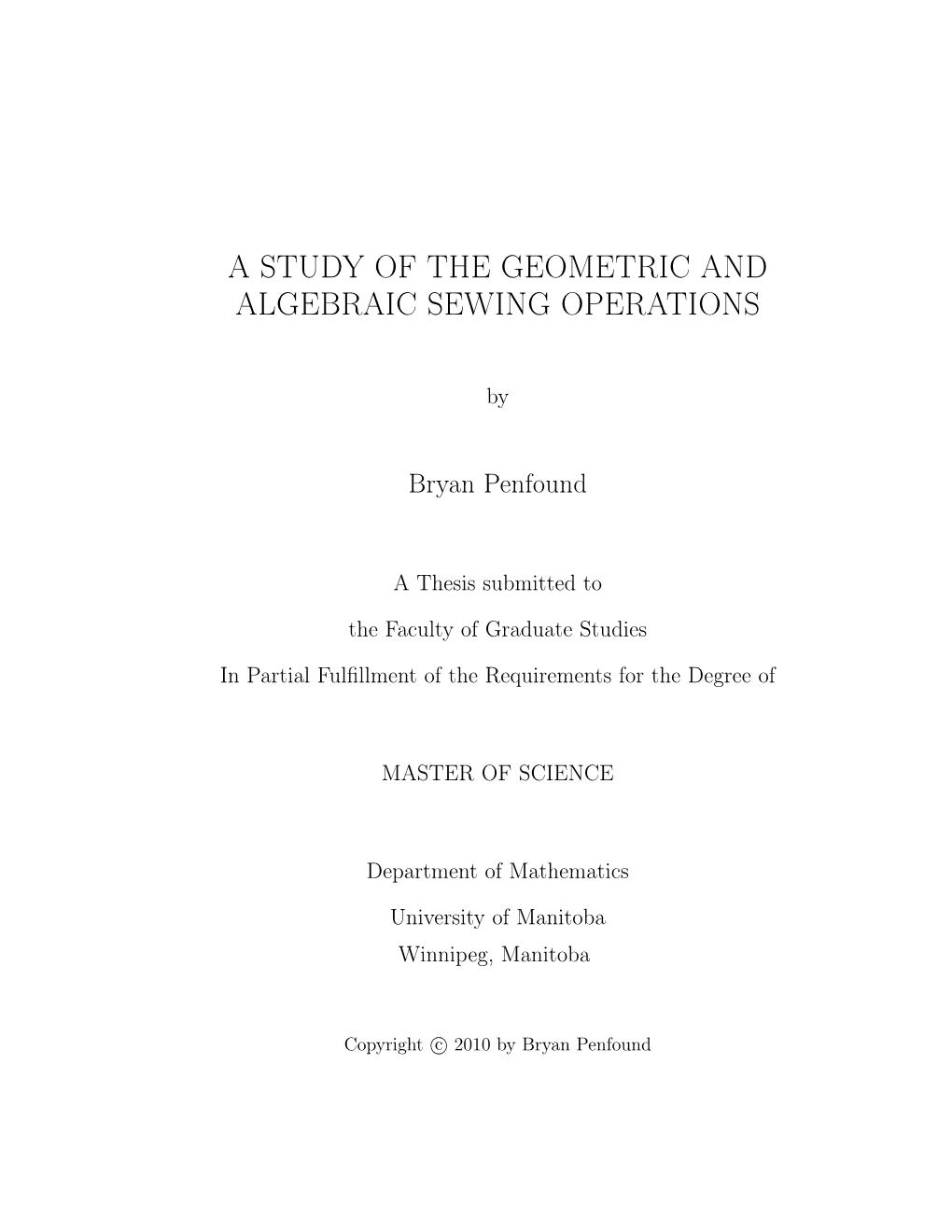 A Study of the Geometric and Algebraic Sewing Operations