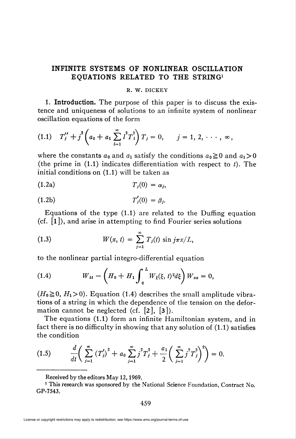 (1-5) ~( ± (R'j)2 + Ao ±Jyj +1 ( Z/R:)2) = 0