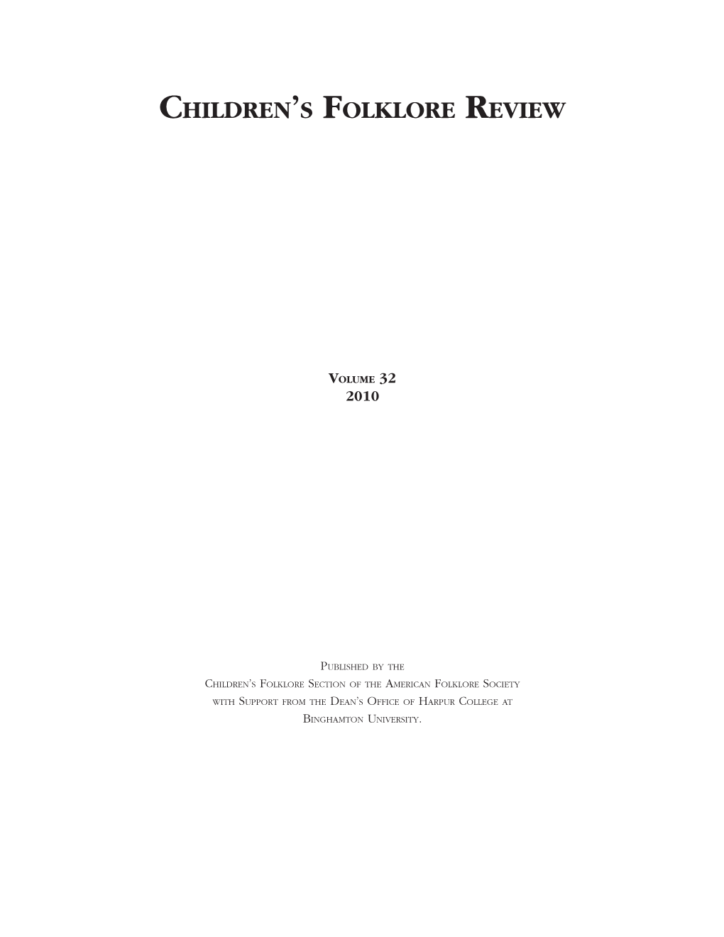 Children's Folklore Review