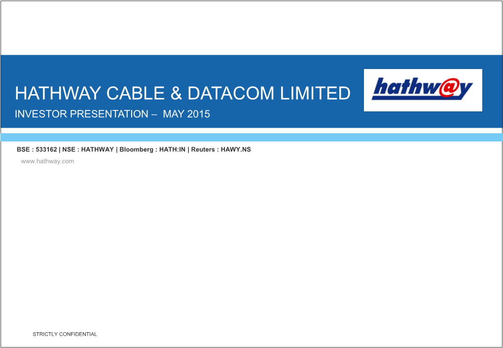 Hathway Cable and Datacom Limited