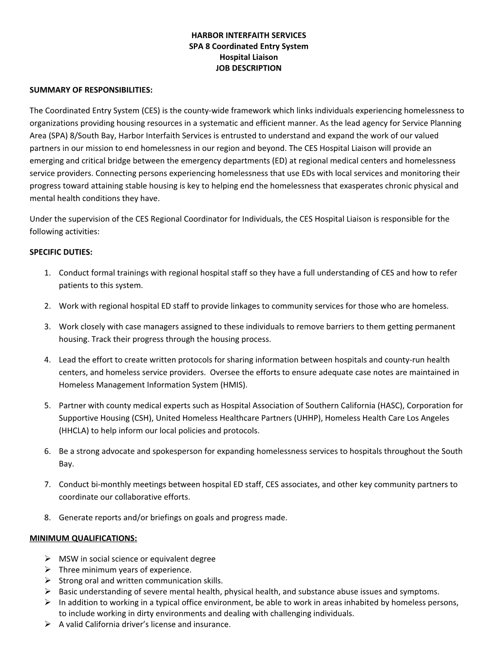 SPA 8 Coordinated Entry System