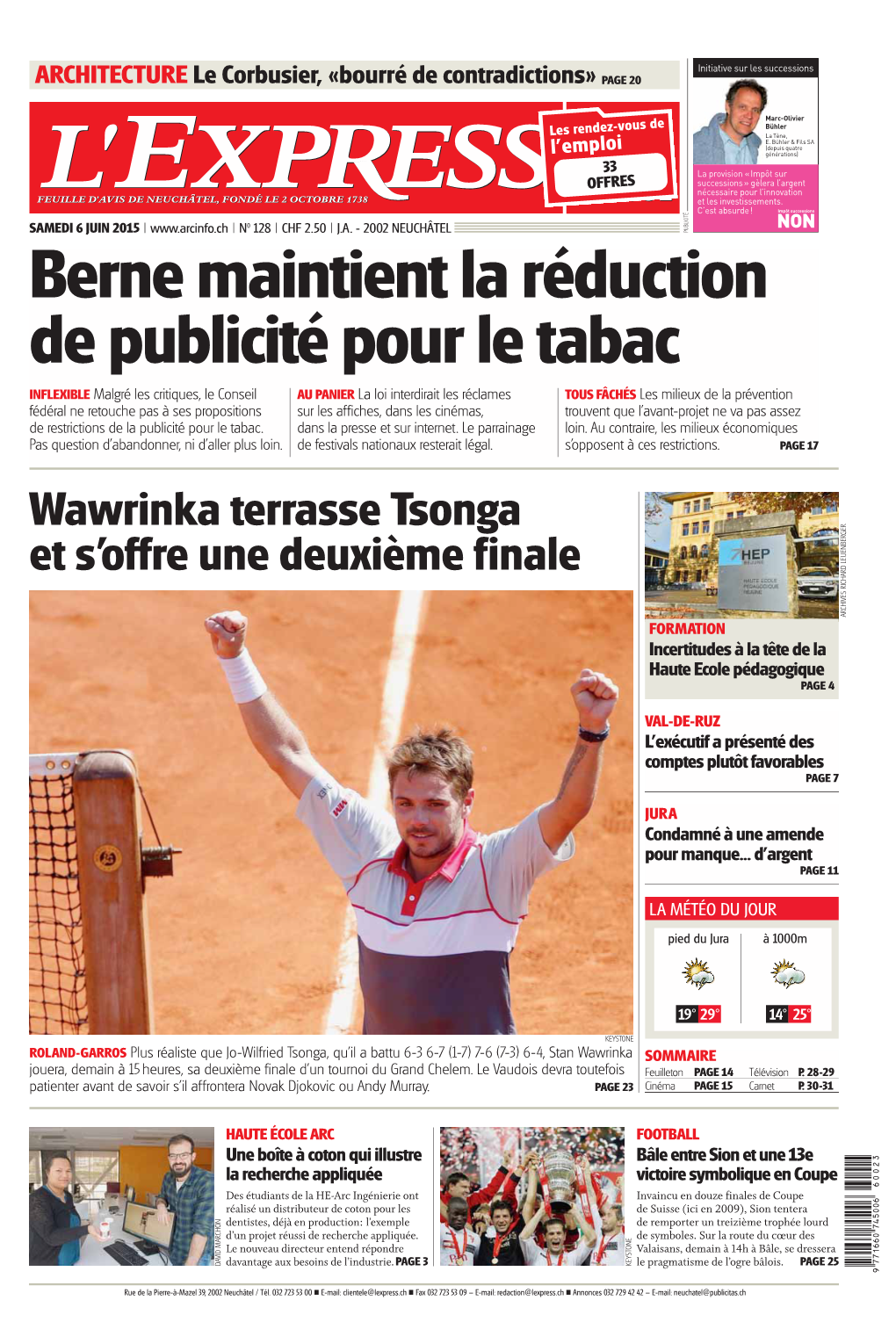 Wawrinka Terrasse Tsonga Et S'offre Une Deuxième Finale