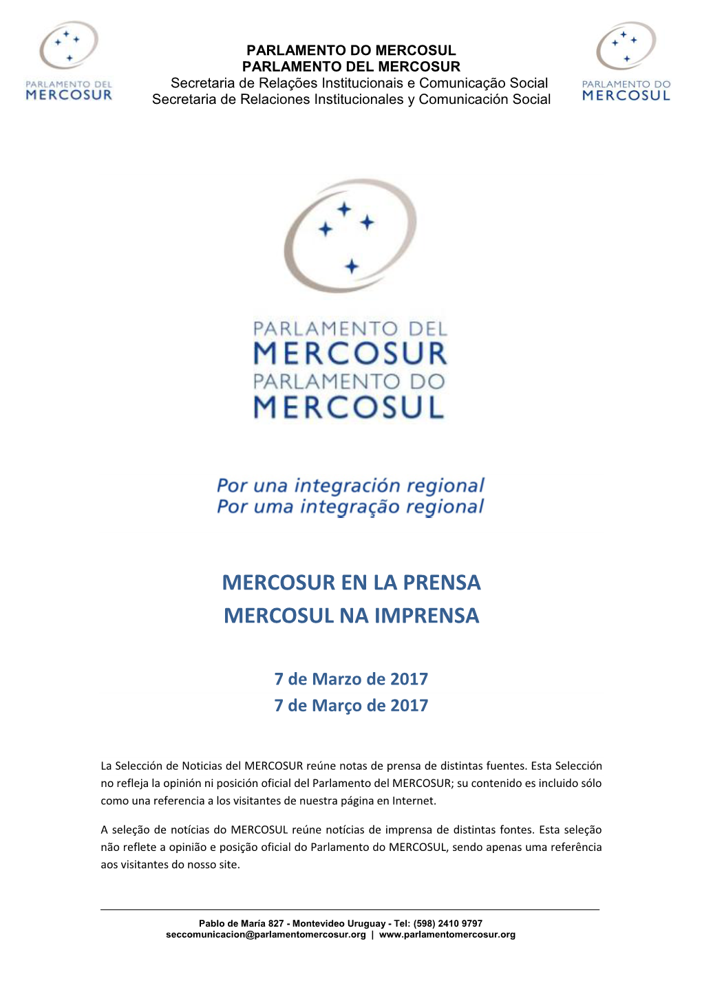 Mercosur En La Prensa Mercosul Na Imprensa