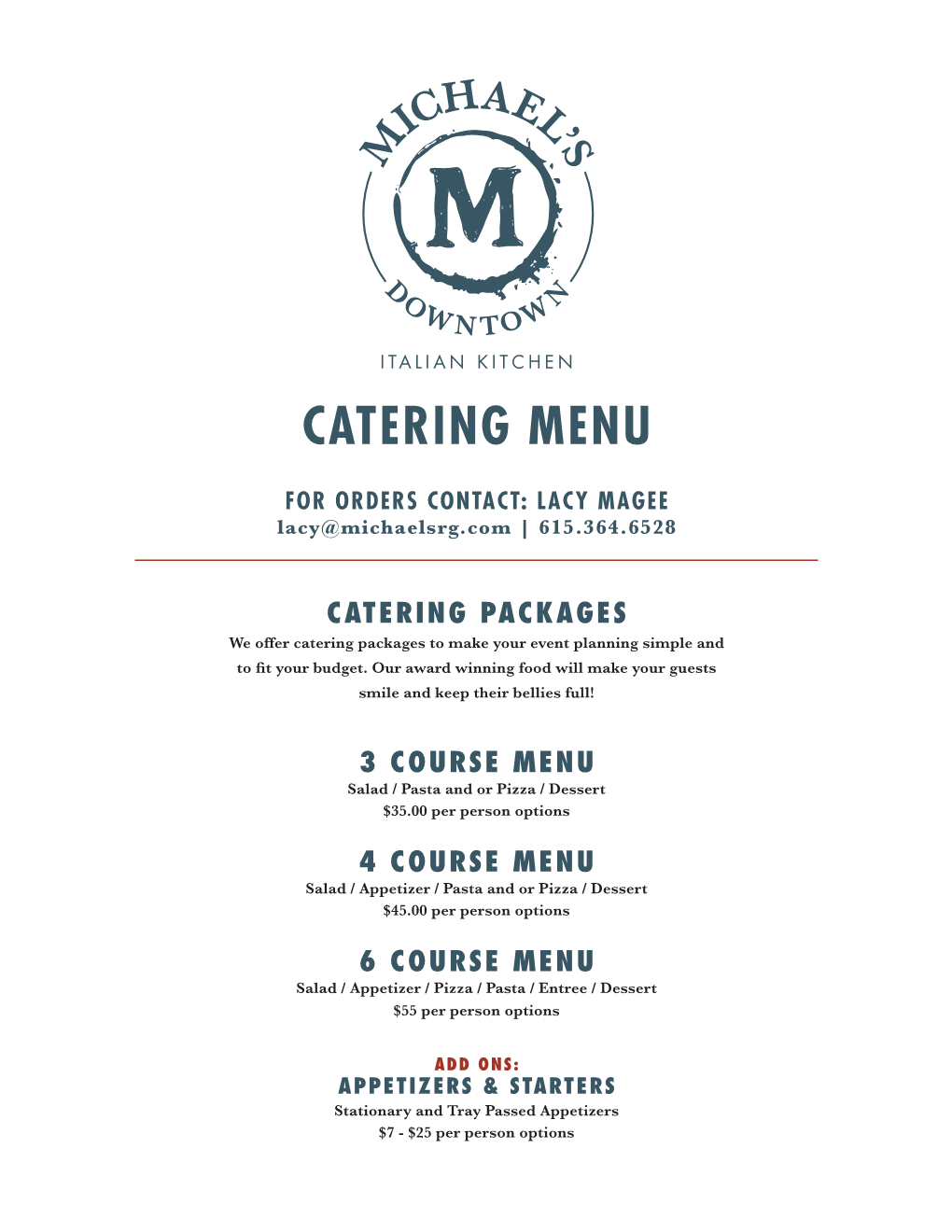 Catering Menu