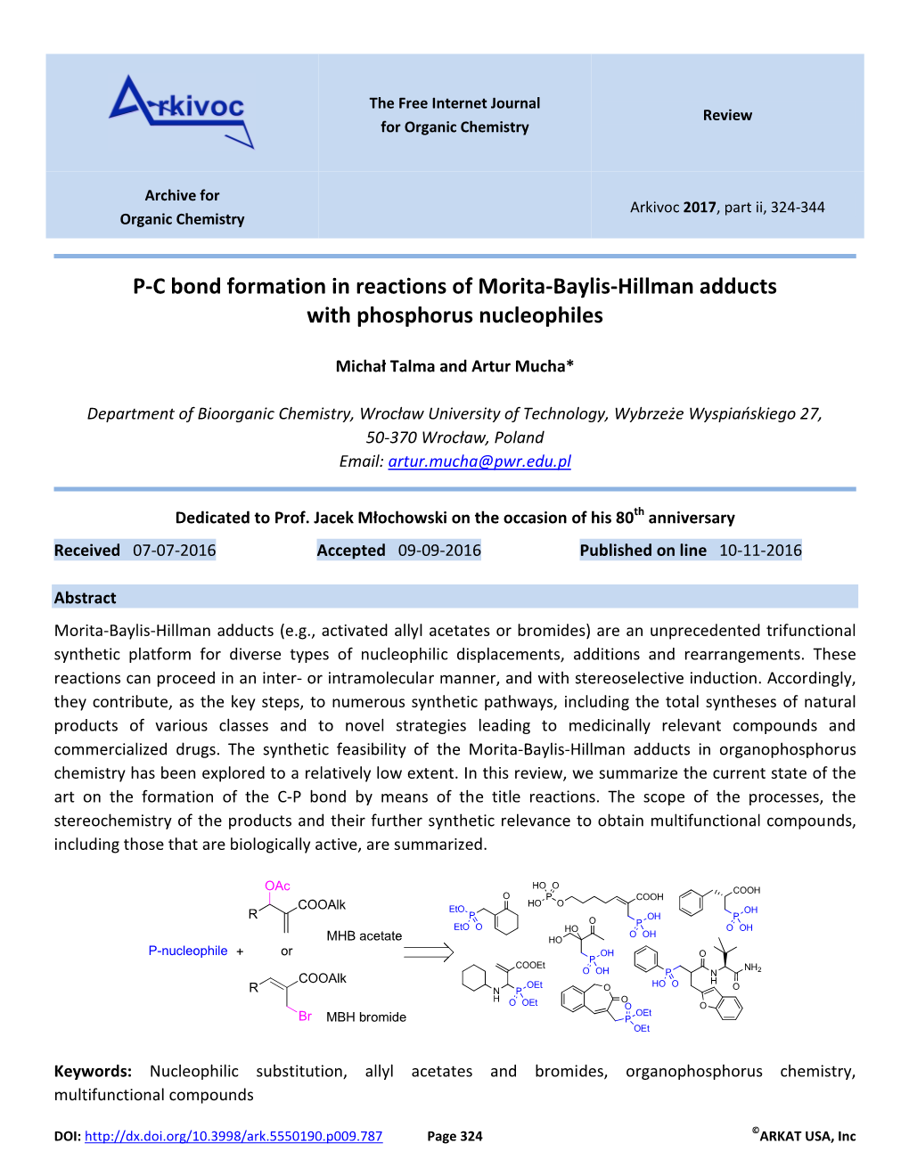 P-C Bond Formation in Reactions of Morita-Baylis-Hillman Adducts with Phosphorus Nucleophiles