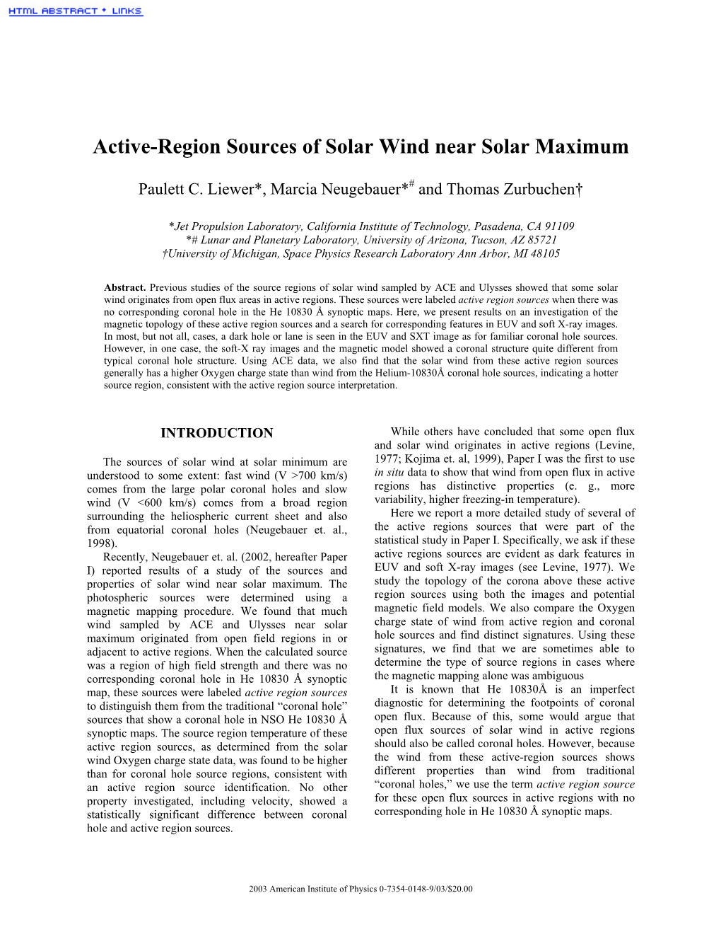 Active-Region Sources of Solar Wind Near Solar Maximum