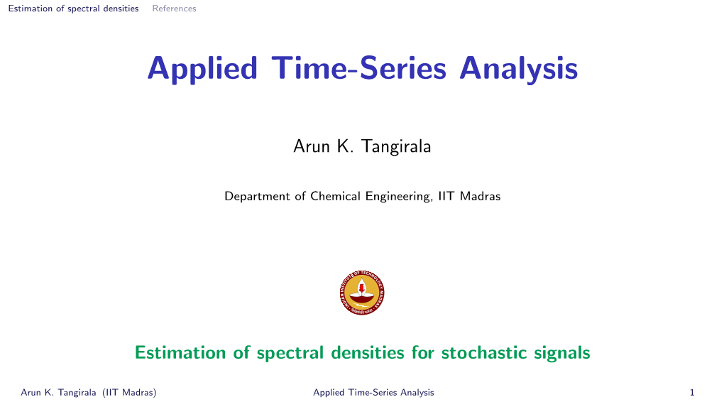 Applied Time-Series Analysis