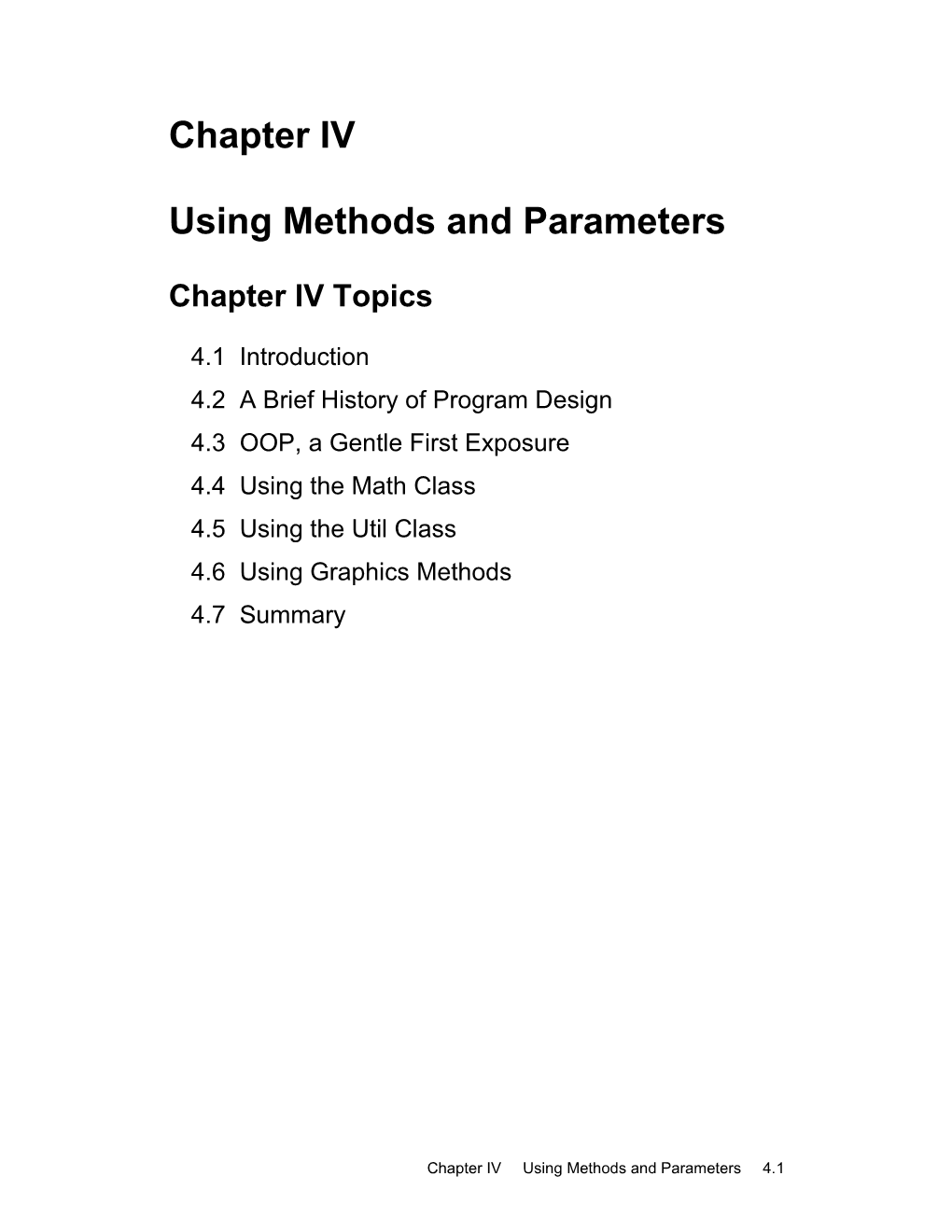 Using Methods and Parameters