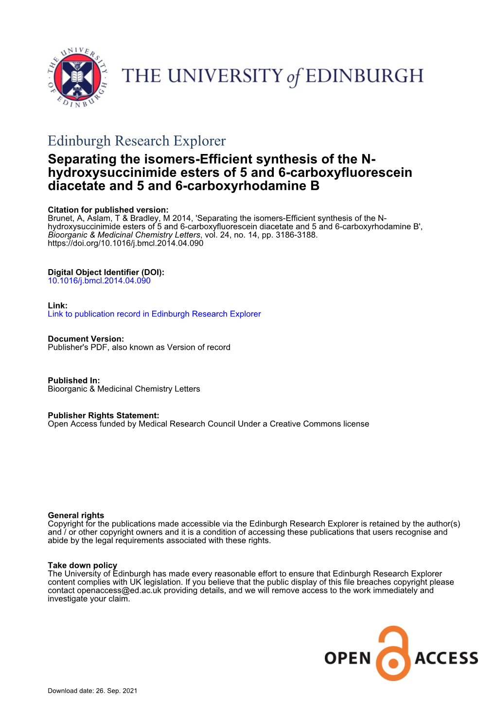 Efficient Synthesis of the N-Hydroxysuccinimide Esters of 5