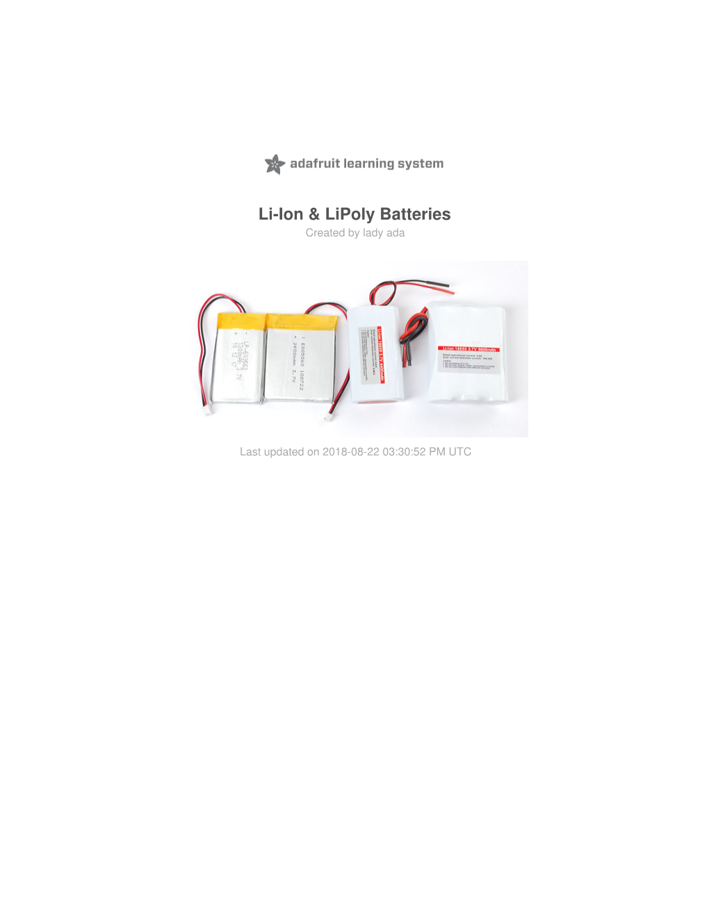 Li-Ion & Lipoly Batteries