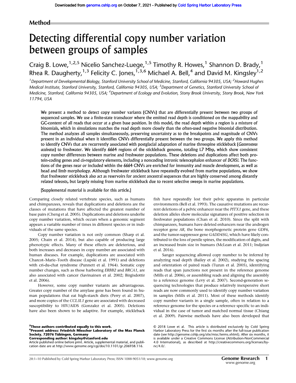 Detecting Differential Copy Number Variation Between Groups of Samples