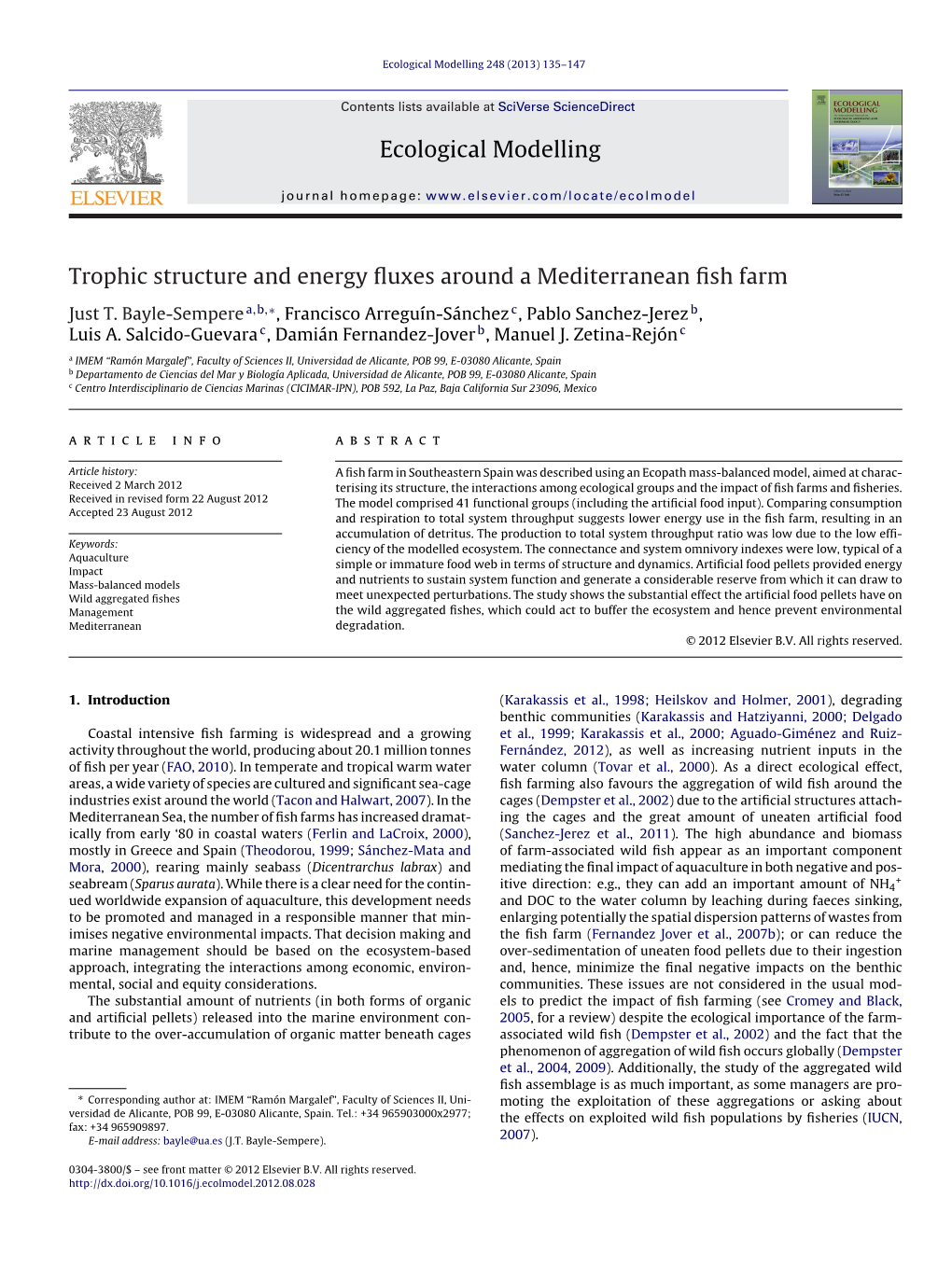 Trophic Structure and Energy Fluxes Around a Mediterranean Fish Farm