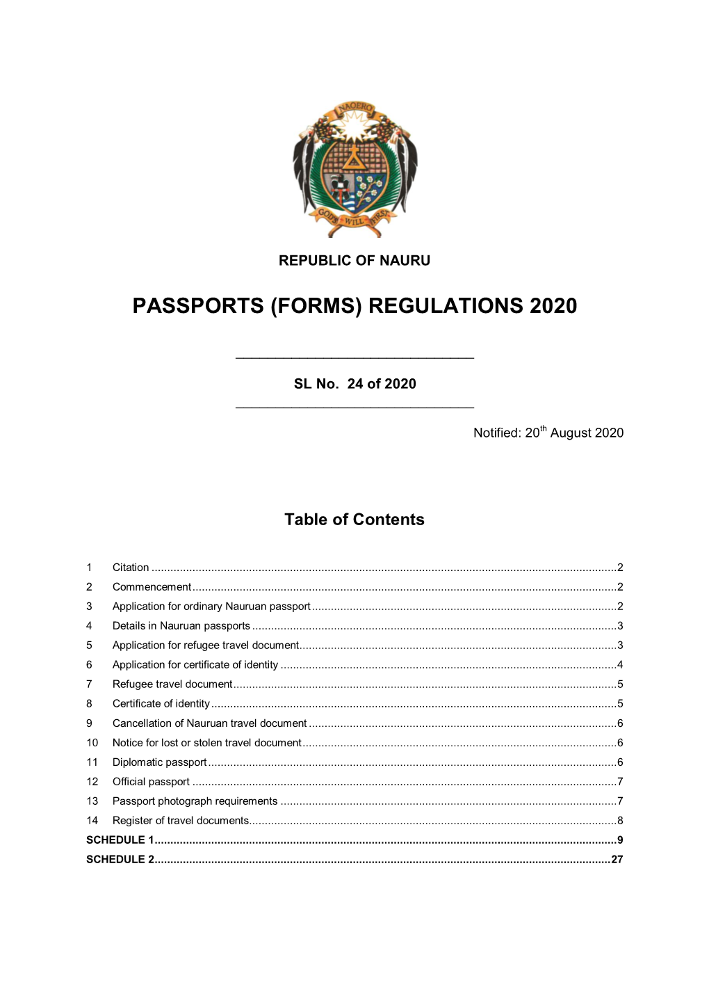 Passports (Forms) Regulations 2020