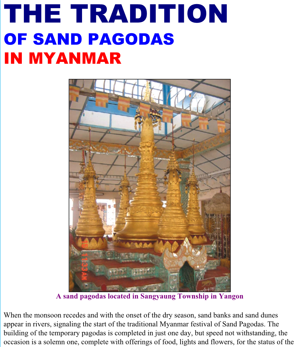 The Tradition of Sands Pagodas