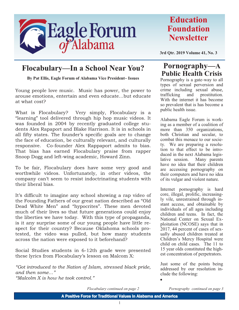 2019 3Rd Qtr Eagle Forum News