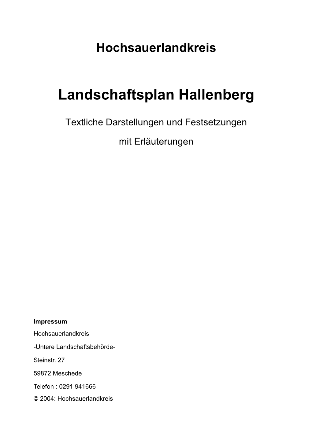 Landschaftsplan Hallenberg