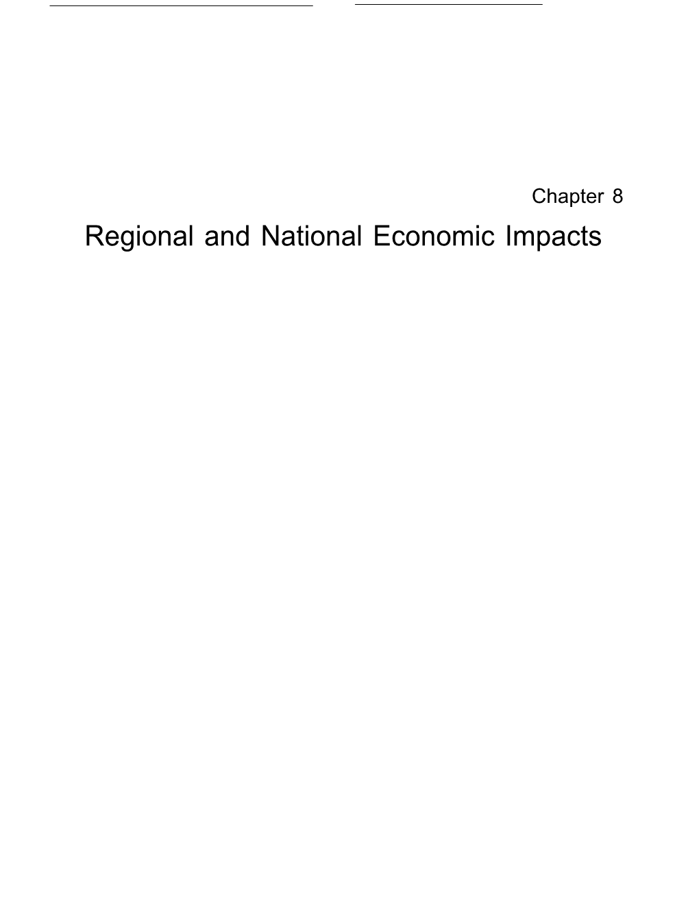 Regional and National Economic Impacts Page Introduction