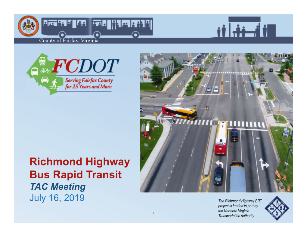 Richmond Highway Bus Rapid Transit TAC Meeting