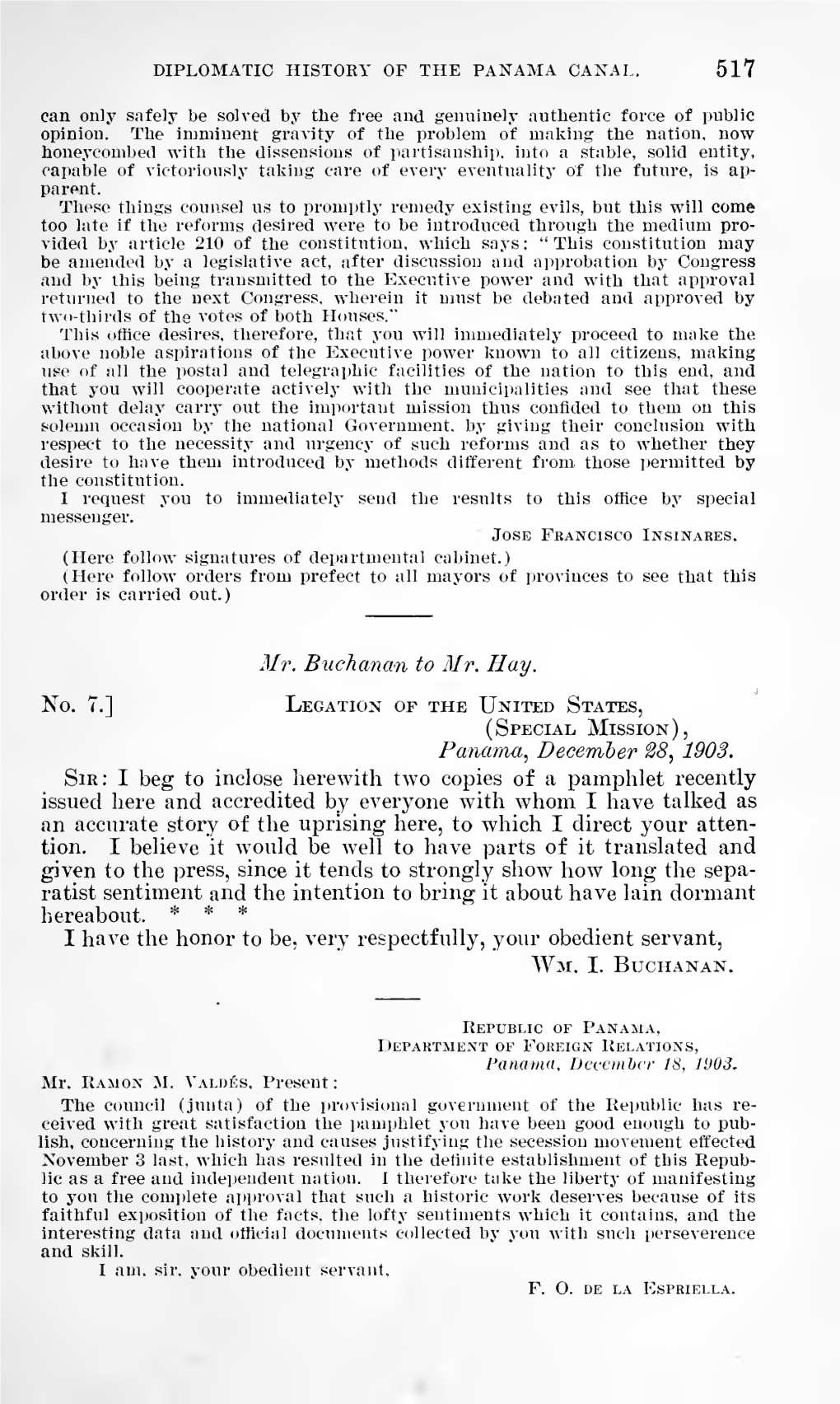 Diplomatic History of the Panama Canal.: Correspondence Relating to the Negotiation and Application of Certain Treaties on the S