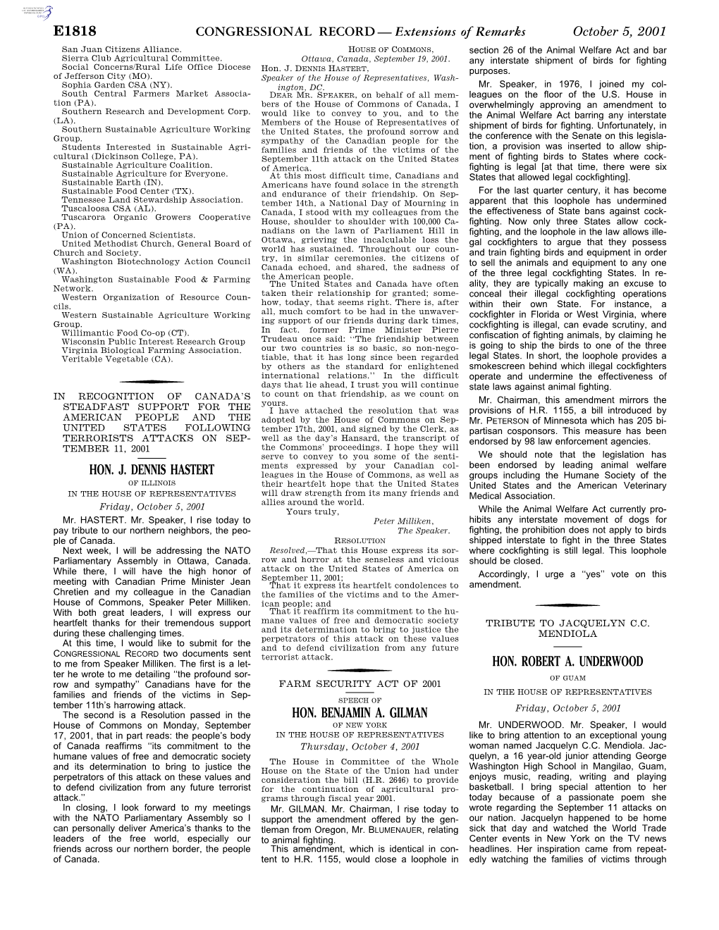 CONGRESSIONAL RECORD— Extensions of Remarks E1818 HON