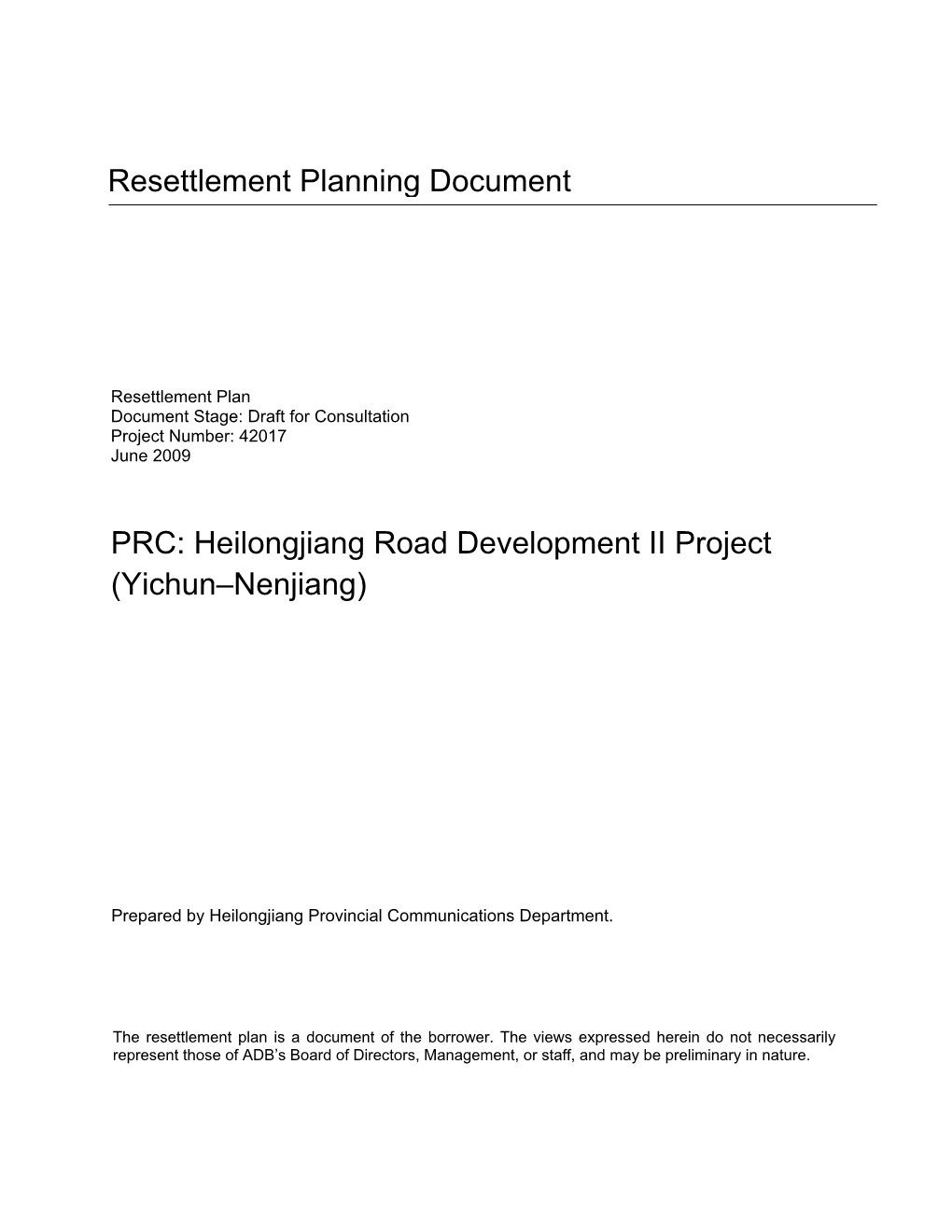 Heilongjiang Road Development II Project (Yichun–Nenjiang)
