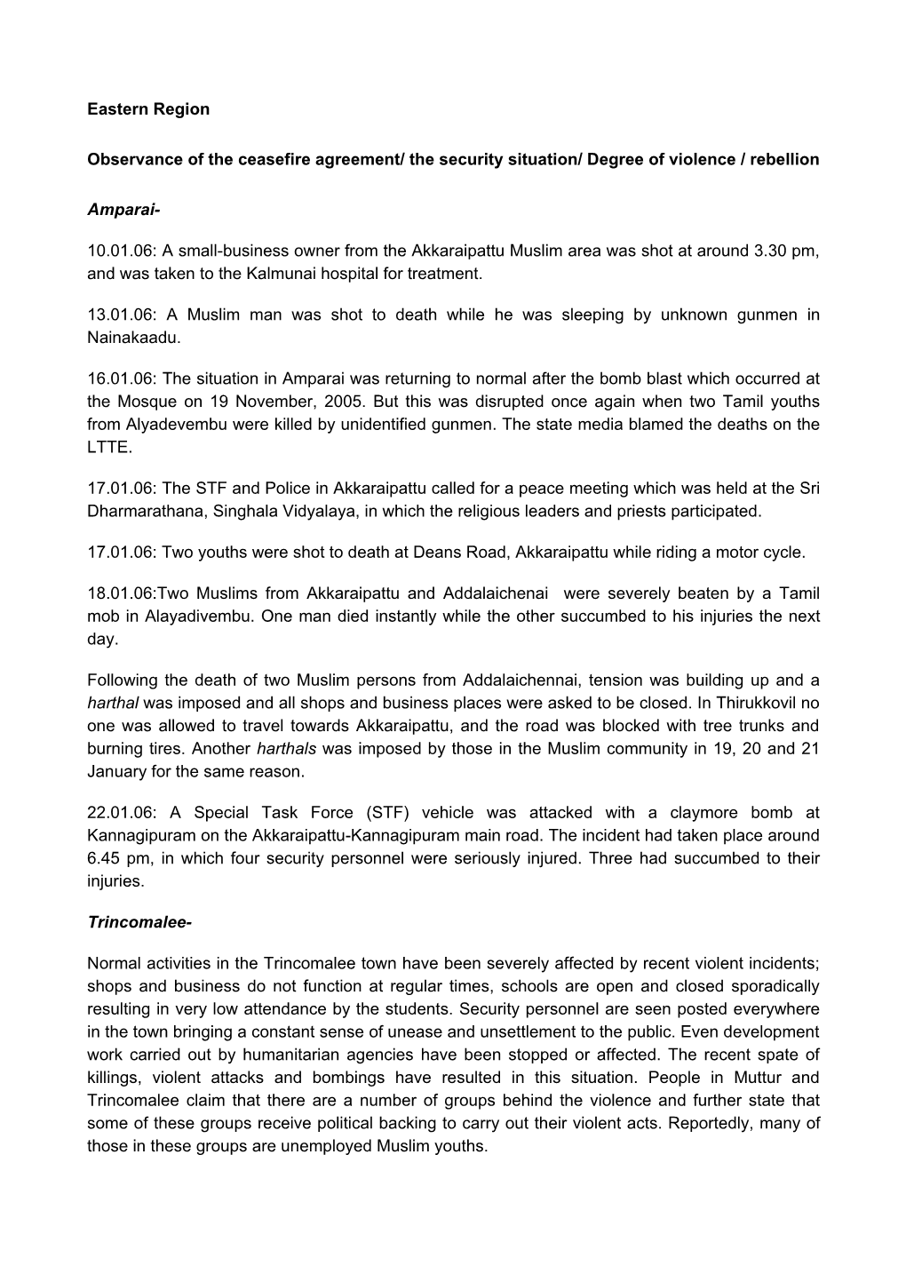 Situation Report Format