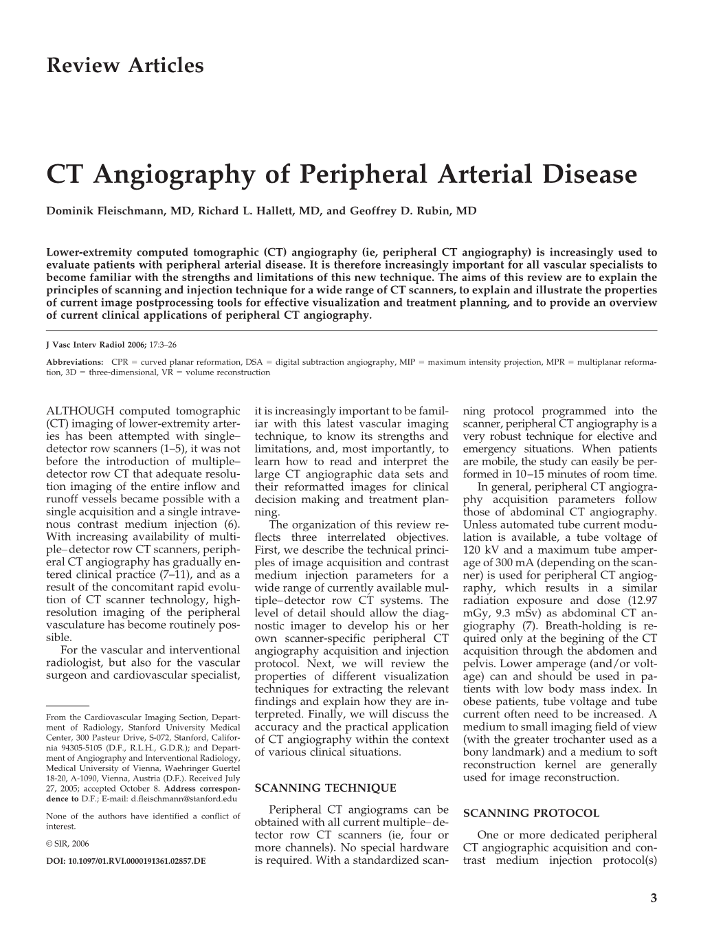 CT Angiography of Peripheral Arterial Disease