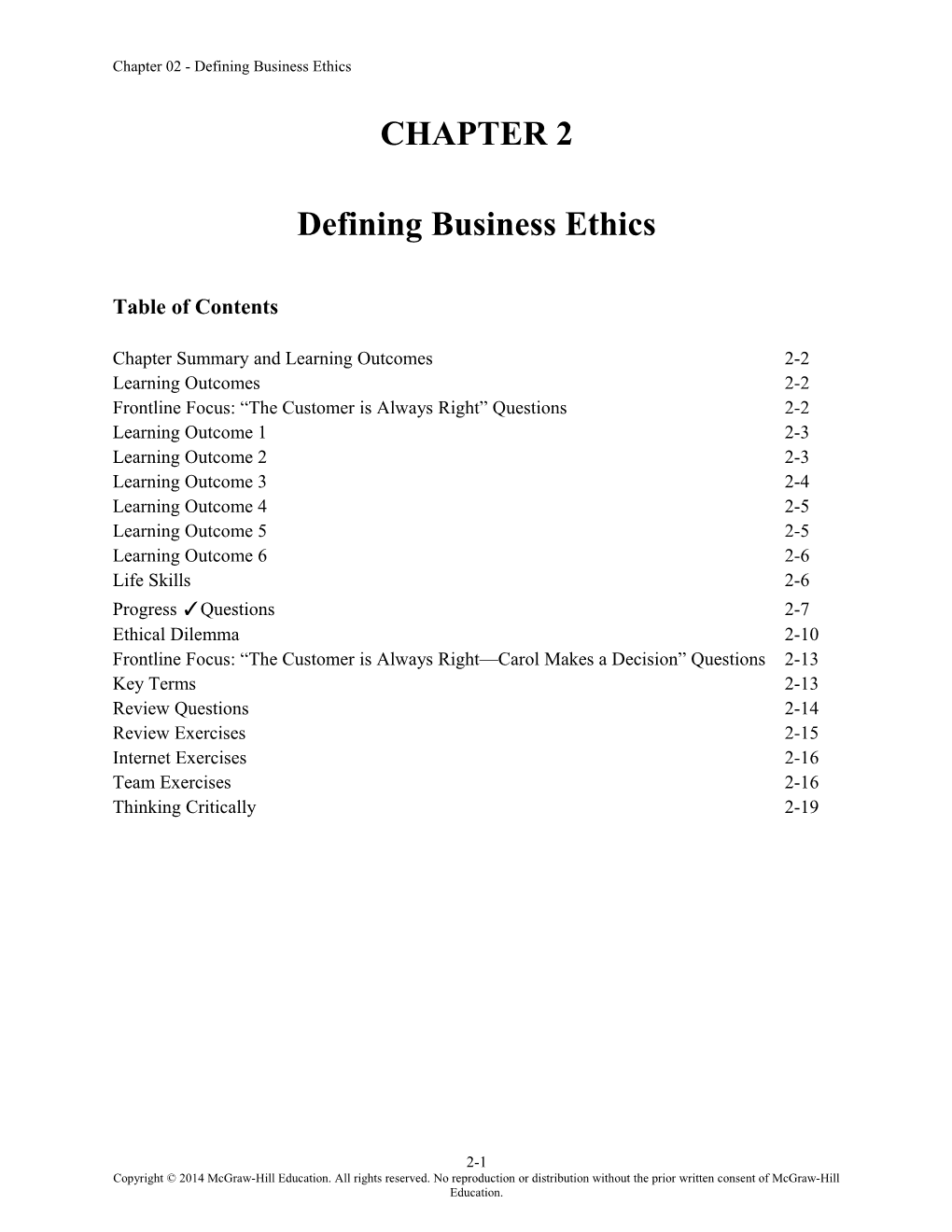 Chapter 02 - Defining Business Ethics