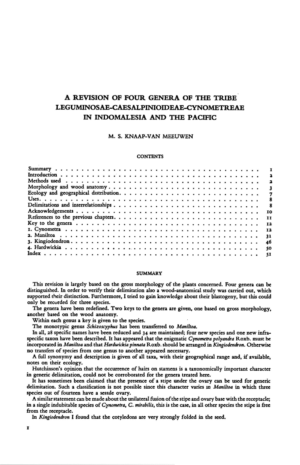 Morphology and Wood Anatomy 3 and Distribution Ecology Geographical 7