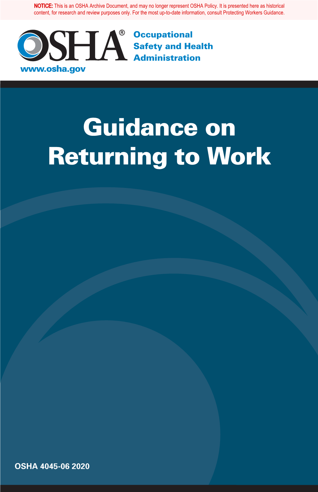 Guidance on Returning to Work