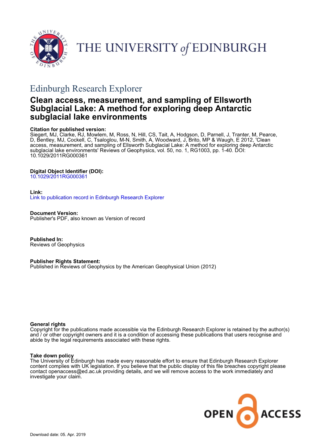 A Method for Exploring Deep Antarctic Subglacial Lake Environments