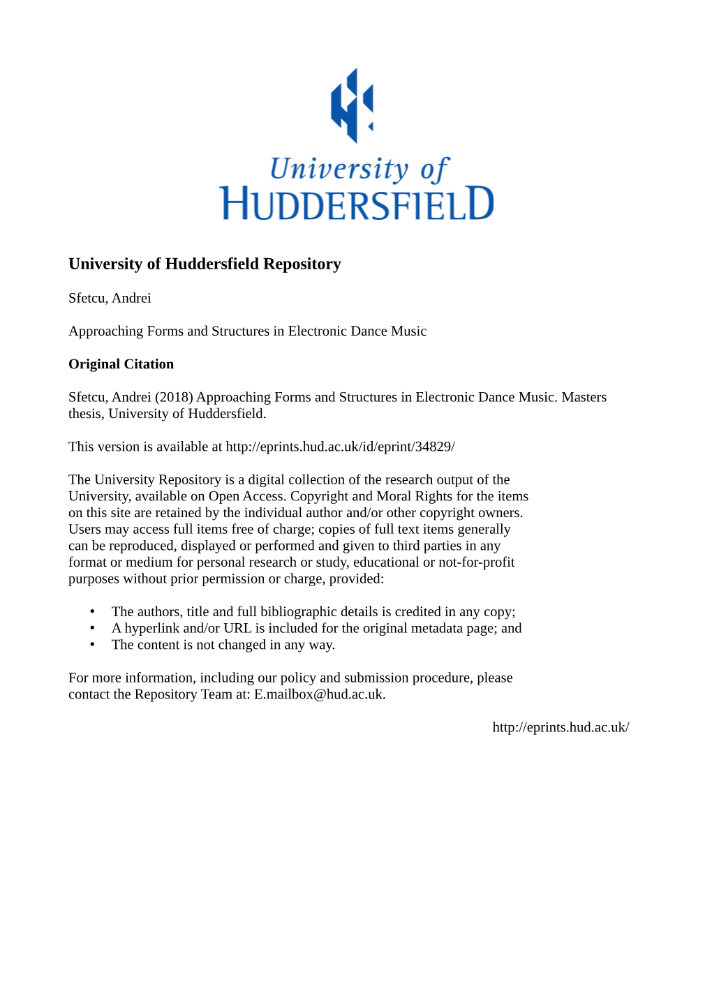 University of Huddersfield Repository