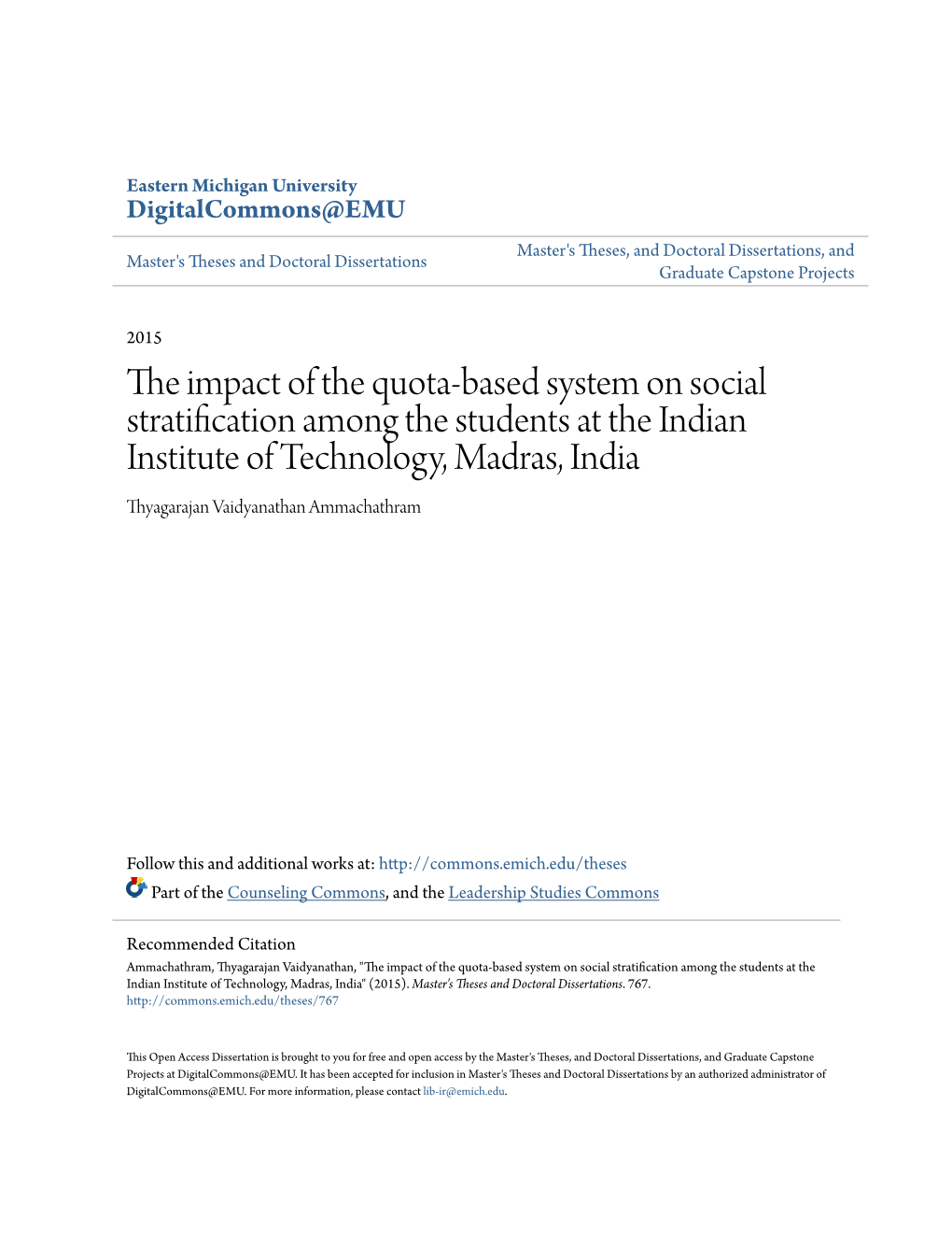 The Impact of the Quota-Based System on Social Stratification Among The