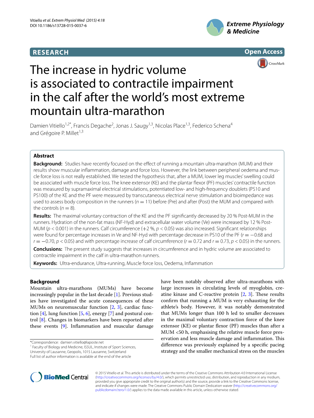 The Increase in Hydric Volume Is Associated to Contractile Impairment