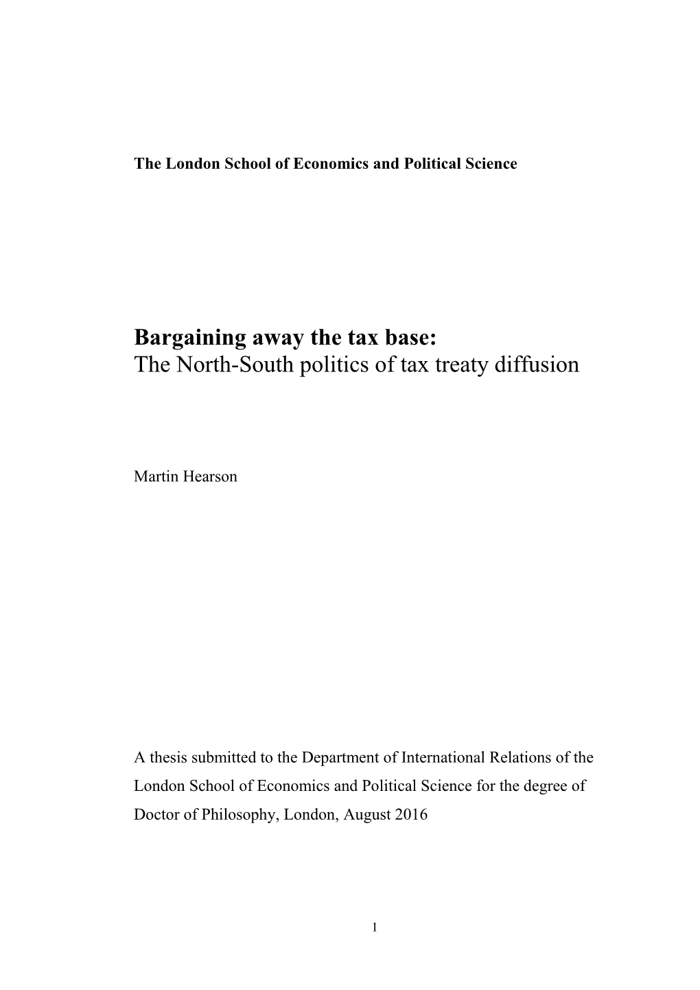 The North-South Politics of Tax Treaty Diffusion